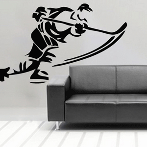 S2301-Hockey-sport-sticker-Noel-Arbre-Chef-Cuisine-stickers-lavage-Magasinage-design-decoration
