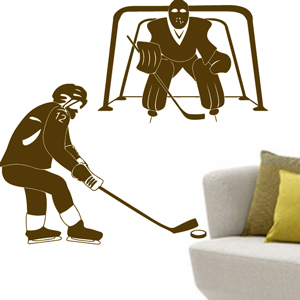 S2307-Hockey-sport-sticker-Noel-Arbre-Chef-Cuisine-stickers-lavage-Magasinage-design-decoration